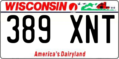 WI license plate 389XNT