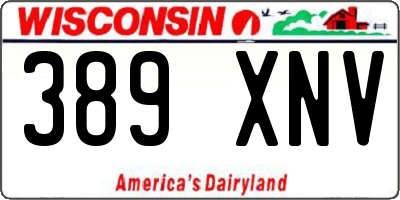 WI license plate 389XNV