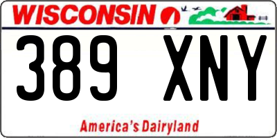 WI license plate 389XNY