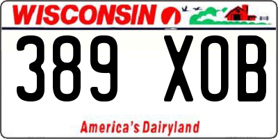 WI license plate 389XOB