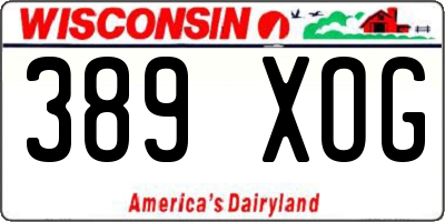 WI license plate 389XOG