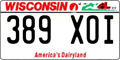 WI license plate 389XOI