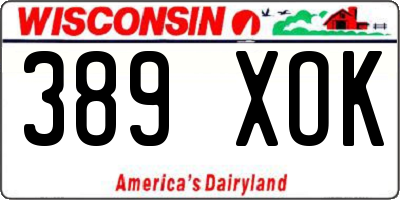WI license plate 389XOK