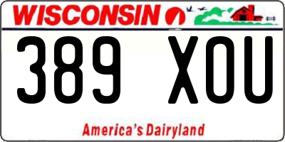 WI license plate 389XOU