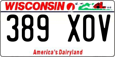 WI license plate 389XOV