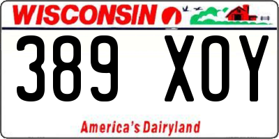 WI license plate 389XOY