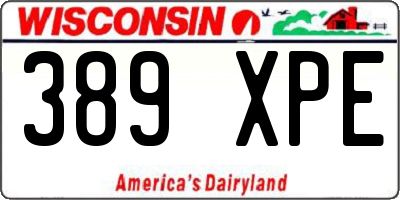 WI license plate 389XPE