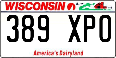 WI license plate 389XPO