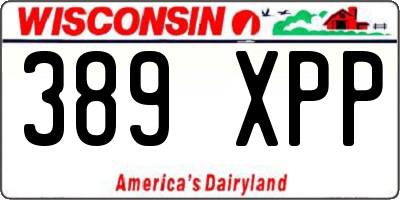 WI license plate 389XPP