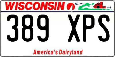 WI license plate 389XPS