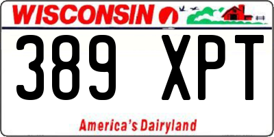WI license plate 389XPT
