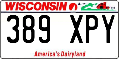 WI license plate 389XPY