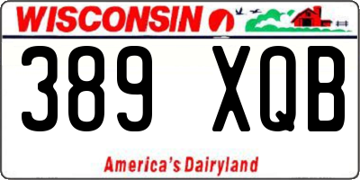 WI license plate 389XQB