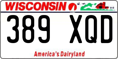 WI license plate 389XQD