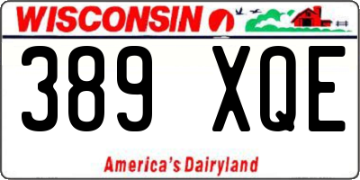 WI license plate 389XQE