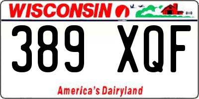WI license plate 389XQF