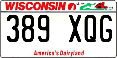 WI license plate 389XQG