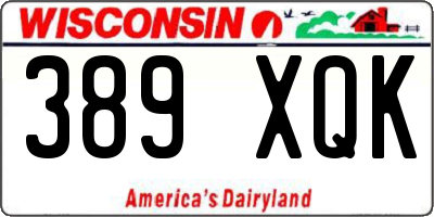 WI license plate 389XQK
