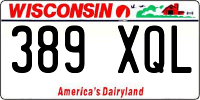 WI license plate 389XQL