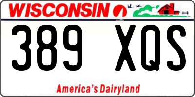 WI license plate 389XQS