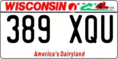 WI license plate 389XQU