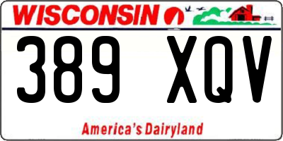WI license plate 389XQV