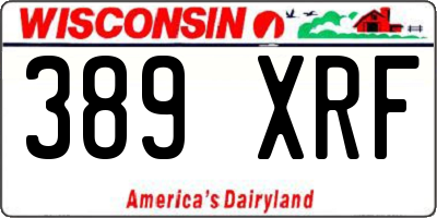 WI license plate 389XRF