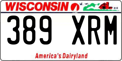 WI license plate 389XRM