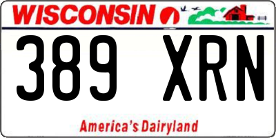WI license plate 389XRN