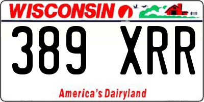WI license plate 389XRR