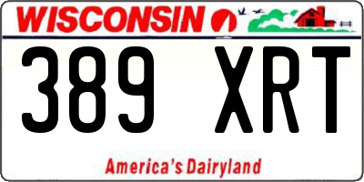 WI license plate 389XRT