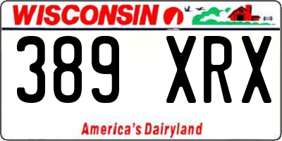 WI license plate 389XRX