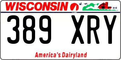 WI license plate 389XRY