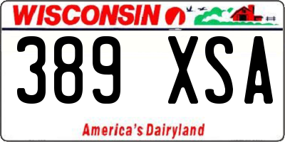 WI license plate 389XSA