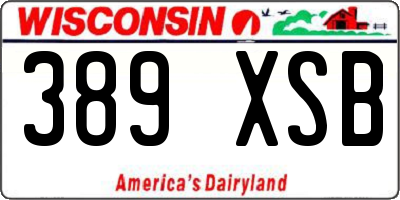 WI license plate 389XSB