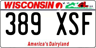 WI license plate 389XSF