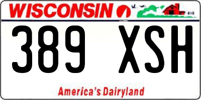 WI license plate 389XSH