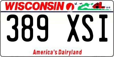 WI license plate 389XSI