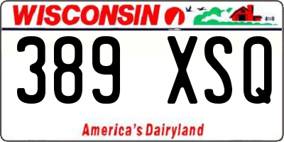 WI license plate 389XSQ