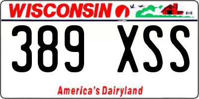 WI license plate 389XSS