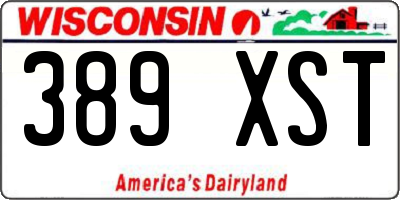 WI license plate 389XST