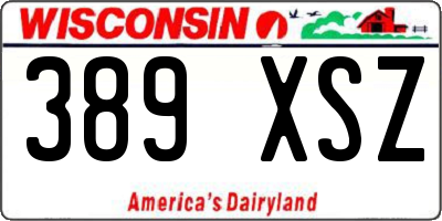 WI license plate 389XSZ