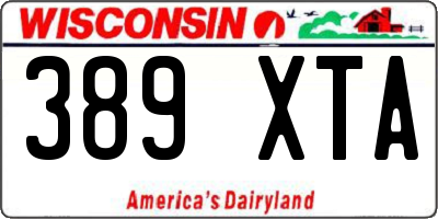 WI license plate 389XTA