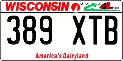 WI license plate 389XTB