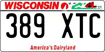 WI license plate 389XTC
