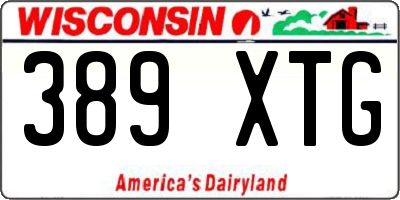 WI license plate 389XTG