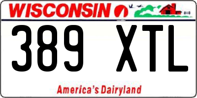 WI license plate 389XTL