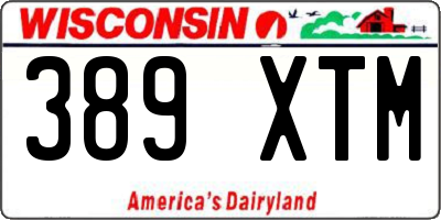 WI license plate 389XTM