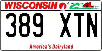 WI license plate 389XTN