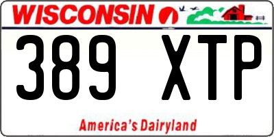 WI license plate 389XTP